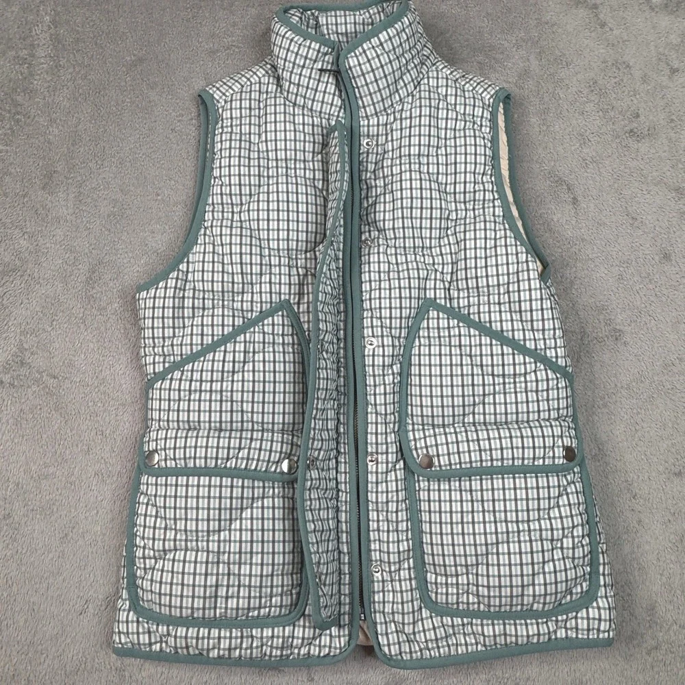J. Crew Signature Puffer Vest Green PrimaLoft Small‎ Womens Excellent Condition! - Picture 14 of 14